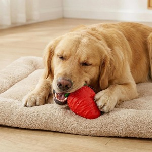 Customizable Strawberry <b>Pet</b> Chew <b>Toy</b> <b>for</b> Aggressive Chewers <b>Interactive</b> Eco-Friendly Cartoon Squeaky TPR Slow Feeder Treat Dispe - Product Image 6