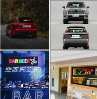 Panneau matriciel LED USB couleur pleine 60*12cm, motifs de pixels, texte, graphiques, animations, signalisation intérieure/extérieure, ascenseur, voiture, Bluetooth