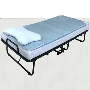 Hot sell queens size metal folding bed frame without mattress single portable folded rollaway beds