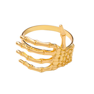 Anelli Portatovaglioli in Acciaio Inox Dorato a Forma <span class=keywords><strong>di</strong></span> Mano Scheletrica, <span class=keywords><strong>Decorazioni</strong></span> <span class=keywords><strong>di</strong></span> Lusso per <span class=keywords><strong>Tavola</strong></span>, Matrimoni, Feste e <span class=keywords><strong>Halloween</strong></span> - Product Image 5