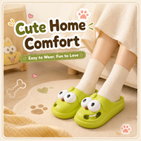 Chaussons fantaisie à l'effigie de personnages de dessins animés, pantoufles d'intérieur légères en EVA antidérapantes avec motif mignon de chiot