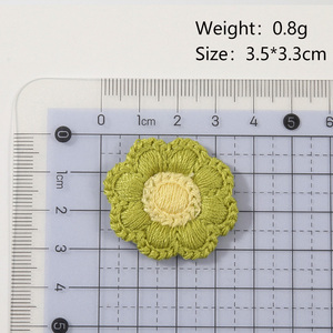 Parche de encaje bordado con flores de 3 cm en colores dulces, sin seda, para leggings y accesorios de sombrero para niños - Product Image 6