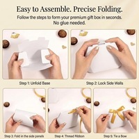 Boîte cadeau en papier pliable de petite taille avec nœud en satin, boîte à friandises pour anniversaire, mariage, fête