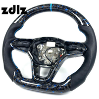 Volant en cuir perforé personnalisé bleu poudre en fibre de carbone forgée pour VW Golf 8, compatible avec Volkswagen Mk8 GTI Tiguan