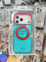 Funda Magnética con Soporte Integrado para iPhone 13 14 15 16 17 18 Pro Max, Diseño Multicolor en Contraste, Tacto Suave