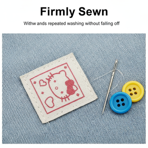 Wholesale High-quality Custom Brand <b>Name</b> logo Non-woven Jacquard Washable Stitch hang Tags for Clothing Suitable for T-shirts - Product Image 5