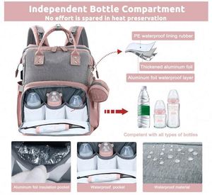 Sac à dos à langer grande capacité avec station de change, sangles pour poussette et port de chargement USB – Idéal pour les sorties avec bébé (Échantillon gratuit) - Product Image 3