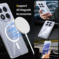 Pour Coque Redmi Note 14 Pro 14 Pro + Cristal Clair Magnétique Anti-Rayures Anti-Choc Transparente avec Aimant Puissant