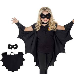 Ensemble Cape et Manteau de Chauve-souris Noire pour Enfants, Déguisement de Cosplay d'Halloween, pour Fêtes et Spectacles, Vente en Gros - Product Image 1