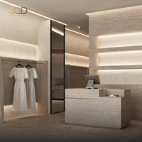 Mostrador de Caja Moderno de Lujo con Textura de Roca, Ecológico, Impermeable, para Tienda de Ropa, Fondo de Pared de Travertino