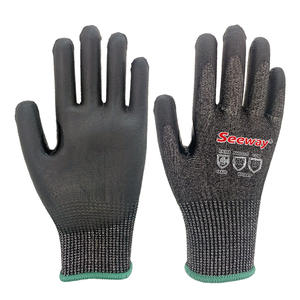 Seeway Schnittfeste Handschuhe ANSI A4 CE EN388 Zertifiziert Reiß- und Durchstoßresistent Rutschfeste PU-Beschichtung Verstärkter Daumen für - Product Image 5