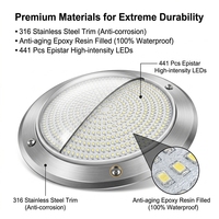 Projecteurs LED SMD ultra-minces 30 mm pour piscine, 24W, 468 LED, étanches IP68, câble en caoutchouc de 1,5 m, 12V DC/AC, dimmables