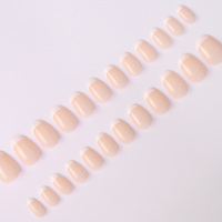 Vente en gros d'usine de faux ongles, 24 pièces, pointes d'ongles ovales roses, étiquette privée et conception personnalisée acceptées