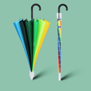46-Inch Extra Long Waterproof Fiberglass Frame Straight <b>Umbrella</b> J Hook Handle Semi-<b>Automatic</b> Opening All-Season Advertising - Product Image 2