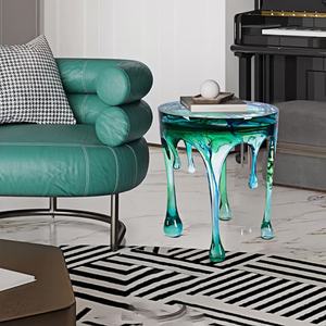 โต๊ะข้างเรซิ่นลายหยดน้ำ สีไล่ระดับแบบศิลปะ สำหรับตกแต่งบ้าน โรงแรม ห้องนั่งเล่น - Product Image 3