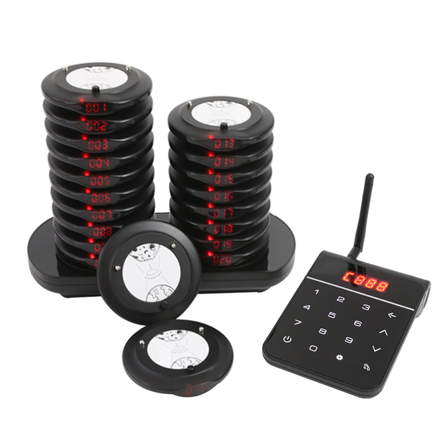 Wireless Guest Buzzer Touching Keyboard Vibrating Pagers  Restaurant Service Paging System for Cafe Bank Hotel Clinic