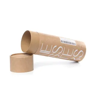 Biodegradável personalizado kraft marrom cilindro tubo de papel presente embalagem cilindro para garrafa de vinho/50ml perfume garrafa