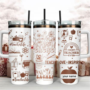 Vaso Térmico Personalizado con Logotipo Grabado con Láser para Maestros, Botella de Agua Aislada de Gran Capacidad de 40 oz, Regalos de Agradecimiento para el Día del Maestro - Product Image 2