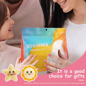 Kit de crochet pour débutants DIY, <span class=keywords><strong>porte</strong></span>-clés soleil, étoile, lune, arc-en-ciel, ensemble complet de tricot pour débutants avec fil, crochets et tutoriel - Product Image 5