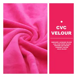 2023 Solid Embossed/ Jacquard Corduroy Yarn Dyed Stripe Printing/ AOP CVC Velour