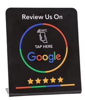 Autocollant NFC Google Review NFC215, carte tactile ronde 13,56 MHz, logo personnalisé OEM, autocollant intelligent pour avis de restaurant
