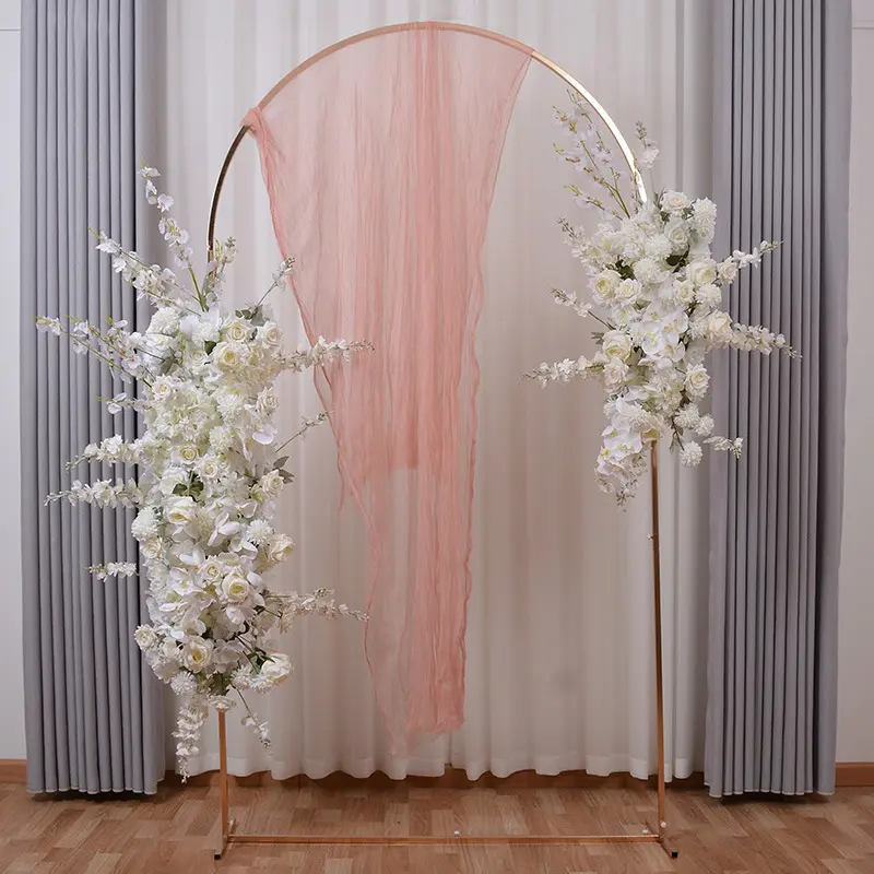 New Window Showroom Layout Simulation Flower Wedding Stage Background Wall Decoration Arch Flower Row