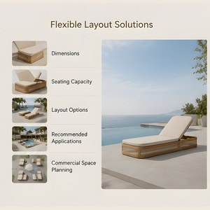 Piscine Plage <span class=keywords><strong>Jardin</strong></span> Hôtel Chaises longues pour <span class=keywords><strong>jardin</strong></span> Mobilier extérieur Chaises longues de loisirs en <span class=keywords><strong>bois</strong></span> durables pour l'extérieur - Product Image 5
