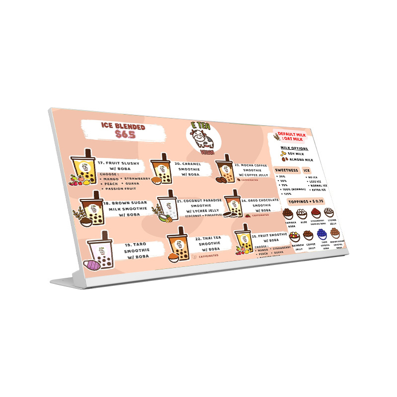 데스크탑 광고 화면 레스토랑 메뉴 보드 29 인치 광고 Led 간판 디지털 간판 디스플레이