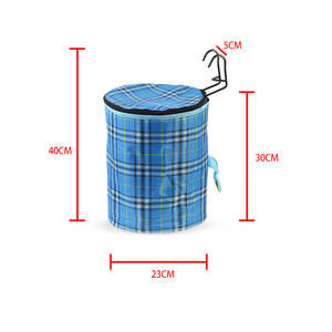 Panier de vélo en tissu à carreaux bleus, 23 cm x 30 cm x 40 cm, pliable, à fixer sur le cadre, accessoire de vélo - Product Image 1