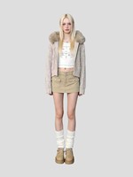 Cardigan court ajusté en maille torsadée pour femme 2026, avec fermeture éclair, style Y2K, mignon, pour tenue streetwear, hiver, avec grand col en fourrure, pulls, manteaux