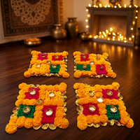 Fleurs de souci décoratives Swastik, décoration traditionnelle indienne pour Diwali, Pooja, entrée de temple domestique et célébrations