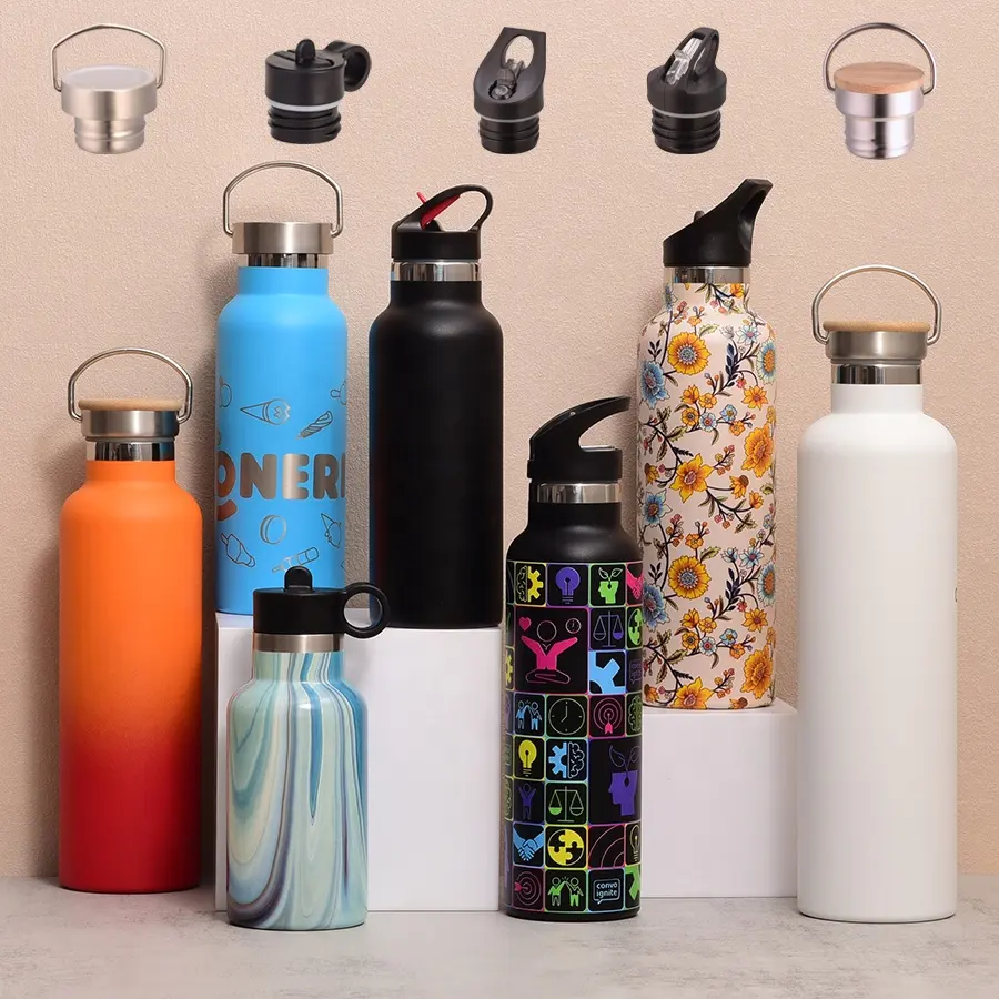 Water Bottles Insulated Stainless Steel Reusable Portable Airless Bulk Travel Bottles