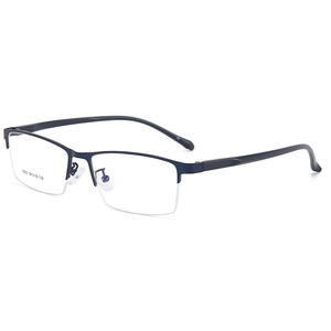 Montures de lunettes rectangulaires en métal ultralégères pour hommes 3962, monture large, verres en plastique, pont moyen, lunettes optiques - Product Image 1