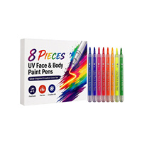Stylo de peinture corporelle, ensemble de 8 pièces, lumineux, UV, doux, sûr, imperméable, séchage rapide, durée de conservation de 3 ans, pour plusieurs occasions, outil de beauté