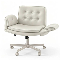 Chaise de bureau confortable et luxueuse avec accoudoirs incurvés et mobiles, réglable en hauteur, dossier souple, idéale pour le télétravail