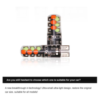 Ampoules LED RGB TCYATO T10 pour voitures, lampe de lecture automobile 12V, télécommande en silicone, phare de voiture, éclairage de dégagement
