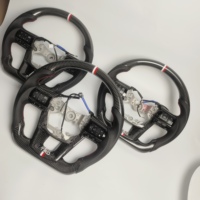 Volant de direction en fibre de carbone forgé avec palettes de changement de vitesse personnalisé pour Toyota Camry Hilux Innova GR LED bleu poudre