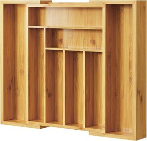 Hộp đựng đồ nhà bếp bằng tre chất lượng cao, một tầng, di động, kiểu ngăn kéo, hoàn thiện bằng sơn mài, thiết kế tối giản, bán chạy, đựng đồ dùng bàn ăn - Product Image 1