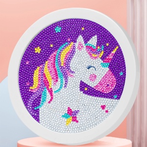 Puzzle en <span class=keywords><strong>diamant</strong></span> de <span class=keywords><strong>licorne</strong></span> de dessin animé pour enfants, kit de bricolage en <span class=keywords><strong>diamant</strong></span>, ornement, peinture en cristal - Product Image 1