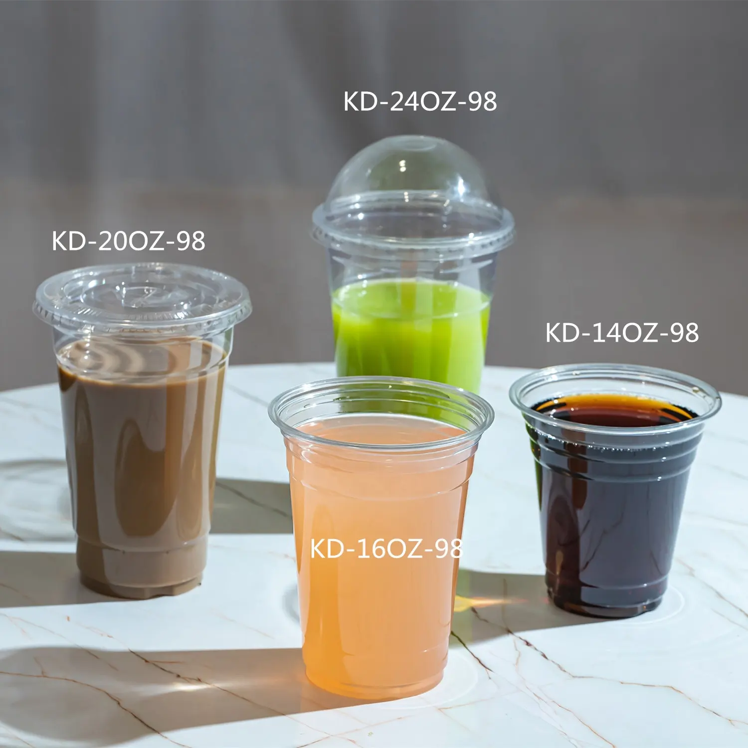 الجملة 12 16 20 oz لكل شاي فقاعات عصير طبق للسلطة صلصة عصير شفافة المعاد تدويرها و كوب من البلاستيك القابل لإعادة الاستخدام
