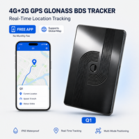 Traceur GPS Q14GCard 1250mAh avec stockage cloud en temps réel pour bagages, sacs à dos, anti-perte, personnes âgées, démence, GLONASS 2G PC