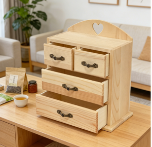 Scatola in Legno di Pino Non Finito con Cassetti per Organizzare Gioielli, Contenitore per Artigianato e Progetti Fai-da-Te - Product Image 2