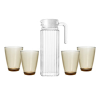 Ensemble de bouteilles à eau froide en verre Hxglass, ensemble de tasses à thé, design minimaliste, pot à jus de fruits, ensemble de carafe et 6 verres
