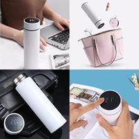 Bouteille d'Eau Intelligente Isotherme en Acier Inoxydable avec Écran Tactile, Mug de Voyage Portable, Thermos à Café Sous Vide, Vaisselle pour Boissons Nomade