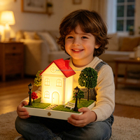 Lampe en forme de maison, décoration d'intérieur, lampe de nuit en résine rechargeable, lampe de chevet pour enfants, pour chambre à coucher
