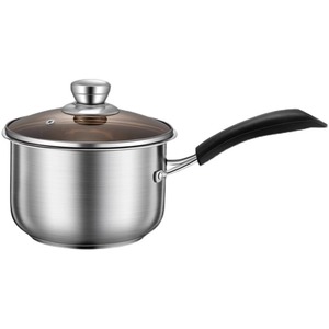 Casserole à lait en acier inoxydable 304 de qualité alimentaire, compatible induction, avec couvercle, pour cuisinière à gaz et plaque chauffante électrique - Product Image 3