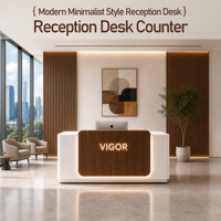 Comptoir de réception minimaliste moderne, personnalisable, pour les réceptions d'entreprises, les halls d'hôtels et les salons de beauté