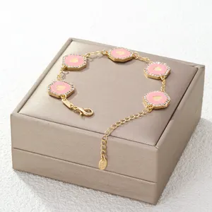 CDD Niche Geometric Rhinestone Heart Charm Bracelet Bangle For Women Wedding Party Fashion Jewelry Gift