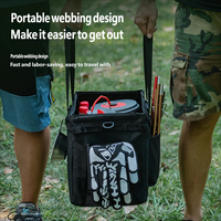 Sac de rangement multifonctionnel d'extérieur grande capacité pour camping et pique-nique, avec aluminium et rotin pour le rangement d'outils