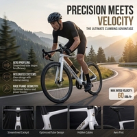 Vélo de route à cadre rigide en carbone léger DFQ Twitter R18 Racing avec freins à disque sans fil Wheeltop Tx-24s à prix réduits